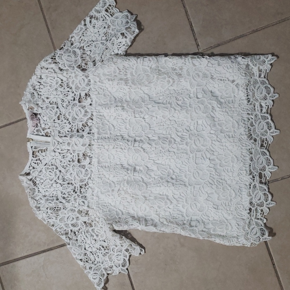 Nanette Lepore White Short Sleeve Blouse- S
